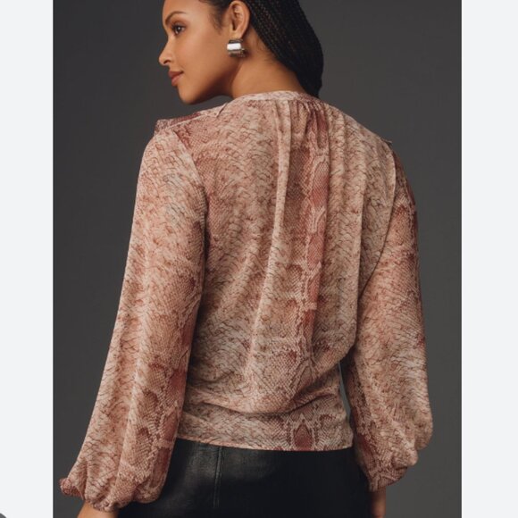 Brand New By Anthropologie Long-Sleeve Ruffled Blouse - Picture 5 of 15